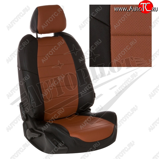 13 649 р. Чехлы сидений AUTOPILOT Экокожа (ЗС 40/60)  Audi A1  8XA хэтчбэк 5 дв. (2010-2018) дорестайлинг, рестайлинг (Черный + Коричневый)  с доставкой в г. Кемерово