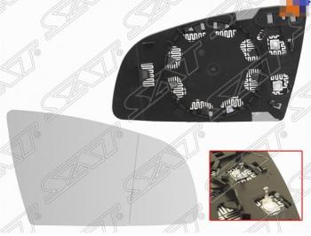 Правое полотно зеркала SAT (асферическое с обогревом) Audi A6 C6 дорестайлинг, универсал (2004-2008)