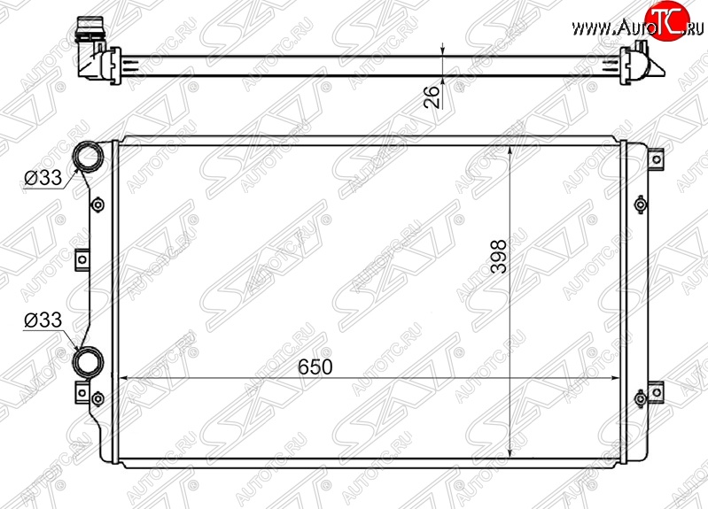 3 699 р. Радиатор двигателя SAT (трубчатый) Audi A3 8PA хэтчбэк 5 дв. дорестайлинг (2003-2005)  с доставкой в г. Кемерово