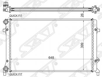 6 199 р. Радиатор двигателя SAT (1.4 / 1.6 / 1.8 / 2.0 / 2.5) Audi A3 8PA хэтчбэк 5 дв. дорестайлинг (2003-2005)  с доставкой в г. Кемерово. Увеличить фотографию 1