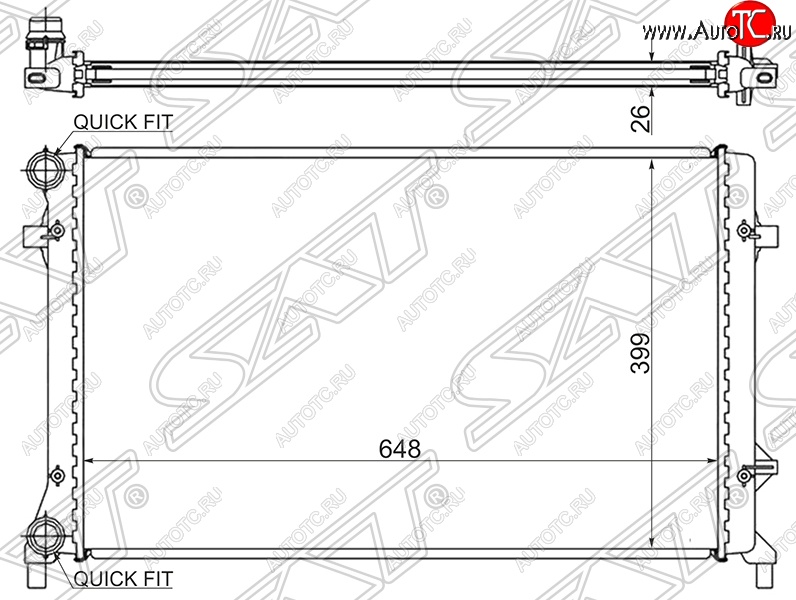 6 199 р. Радиатор двигателя SAT (1.4 / 1.6 / 1.8 / 2.0 / 2.5) Audi A3 8PA хэтчбэк 5 дв. дорестайлинг (2003-2005)  с доставкой в г. Кемерово