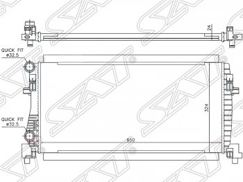 5 549 р. Радиатор двигателя SAT (трубчатый) Audi A3 8V1 хэтчбэк 3 дв. дорестайлинг (2012-2016)  с доставкой в г. Кемерово. Увеличить фотографию 1