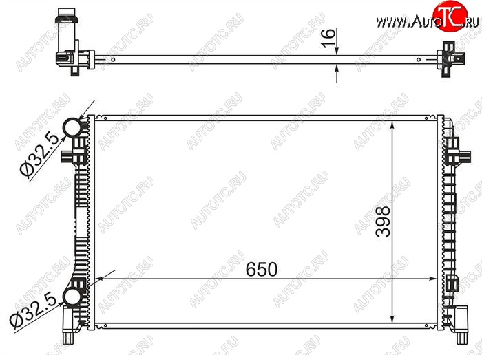 5 849 р. Радиатор двигателя SAT (пластинчатый, 1,8 / 2.0) Audi A3 8V1 хэтчбэк 3 дв. дорестайлинг (2012-2016)  с доставкой в г. Кемерово