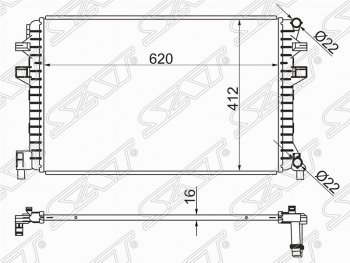 4 999 р. Радиатор двигателя SAT (пластинчатый)  Audi A3 ( 8VA хэтчбэк 5 дв.,  8VS седан,  8V1,  8Y хэтчбэк 5 дв.,  8Y седан) (2012-2022), Audi Q3  F3 (2018-2022), Seat Leon  5F (2012-2016), Skoda Kodiaq  NU7 (2017-2021), Skoda Octavia ( A7,  А8,  A8) (2012-2022), Skoda Yeti (2009-2018), Volkswagen Golf  7 (2017-2020), Volkswagen Tiguan  Mk2 (2016-2020)  с доставкой в г. Кемерово. Увеличить фотографию 1