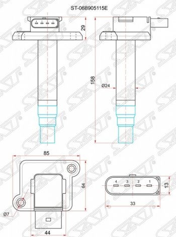 Катушка зажигания SAT (1.8T) Audi A3 8PA хэтчбэк 5 дв. дорестайлинг (2003-2005)