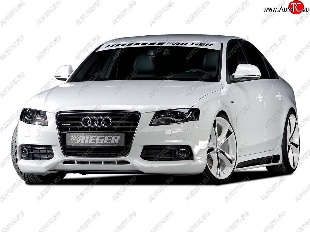 19 899 р. Накладка на передний бампер Rieger Audi A4 B8 дорестайлинг, седан (2007-2011)  с доставкой в г. Кемерово