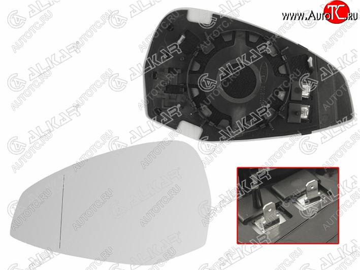 2 399 р. Левое полотно зеркала ALCAR (асферическое с обогревом) Audi A4 B9 дорестайлинг,седан (2016-2020)  с доставкой в г. Кемерово