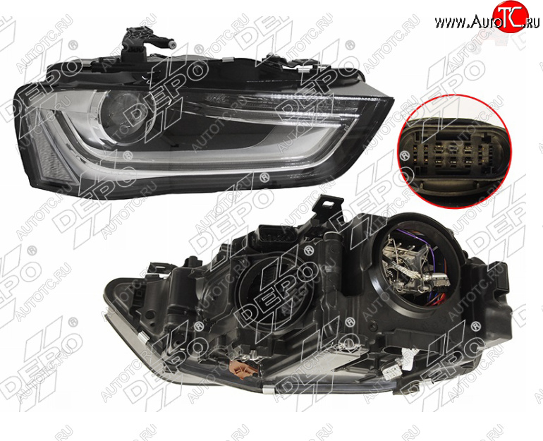 31 499 р. Правая фара (с электрокорректором, ксенон, LED) DEPO  Audi A4  B8 (2011-2015) рестайлинг, седан, рестайлинг, универсал  с доставкой в г. Кемерово