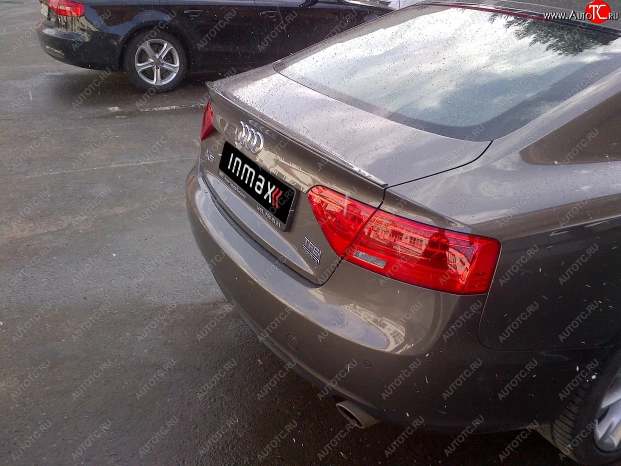 14 499 р. Лип спойлер INMAX  Audi A5  8T (2007-2016) дорестайлинг, лифтбэк, рестайлинг, лифтбэк (черный матовый)  с доставкой в г. Кемерово