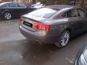14 499 р. Лип спойлер INMAX  Audi A5  8T (2007-2016) дорестайлинг, лифтбэк, рестайлинг, лифтбэк (черный матовый)  с доставкой в г. Кемерово. Увеличить фотографию 3