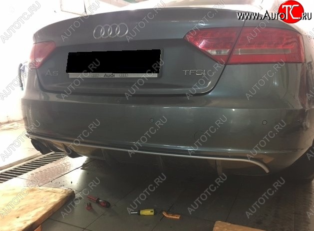13 999 р. Накладка на задний бампер CT Audi A5 8T дорестайлинг, лифтбэк (2007-2011) (Неокрашенная)  с доставкой в г. Кемерово