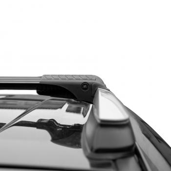 11 449 р. Багажник в сборе LUX Хантер L55  Audi A6 (C6,  (C8) универсал), A6 allroad quattro (C7), BMW X3 E83, CITROEN X3 (E83), Fiat Panda 2 169, Haval Panda (2 169), JAC S7, Mercedes-Benz S7, Mitsubishi Outlander (CW0W), Nissan Qashqai (2), Peugeot 4007, Porsche 4007, Renault Koleos (1), SSANGYONG Kyron, Suzuki Ignis, Volkswagen Ignis, Volvo V70 (аэро-трэвэл (98-108 см и 104-114 см), черный)  с доставкой в г. Кемерово. Увеличить фотографию 4