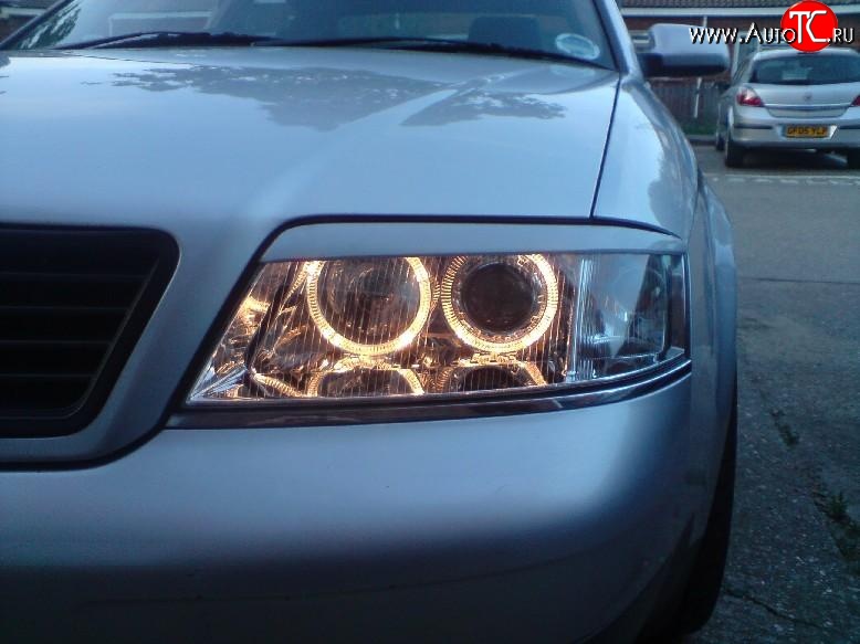 1 399 р. Комплект ресничек на фары Sport (дорестайлинг, до 2001 г.)  Audi A6  C5 (1997-2001) дорестайлинг, седан (Неокрашенные)  с доставкой в г. Кемерово