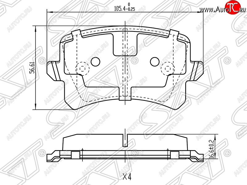 769 р. Колодки тормозные SAT (задние) Audi A6 C6 дорестайлинг, седан (2004-2008)  с доставкой в г. Кемерово