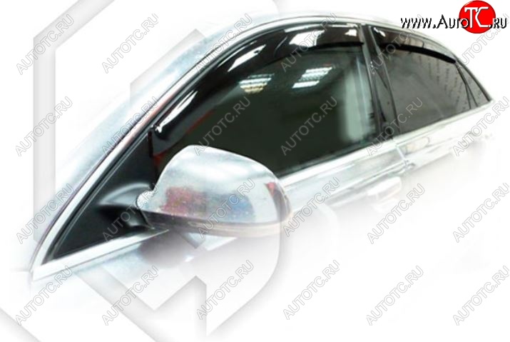 2 159 р. Дефлектора окон CA-Plastic (Long)  Audi A8  D3 (2005-2009) 1-ый рестайлинг, 2-ой рестайлинг (Classic полупрозрачный, Без хром.молдинга)  с доставкой в г. Кемерово