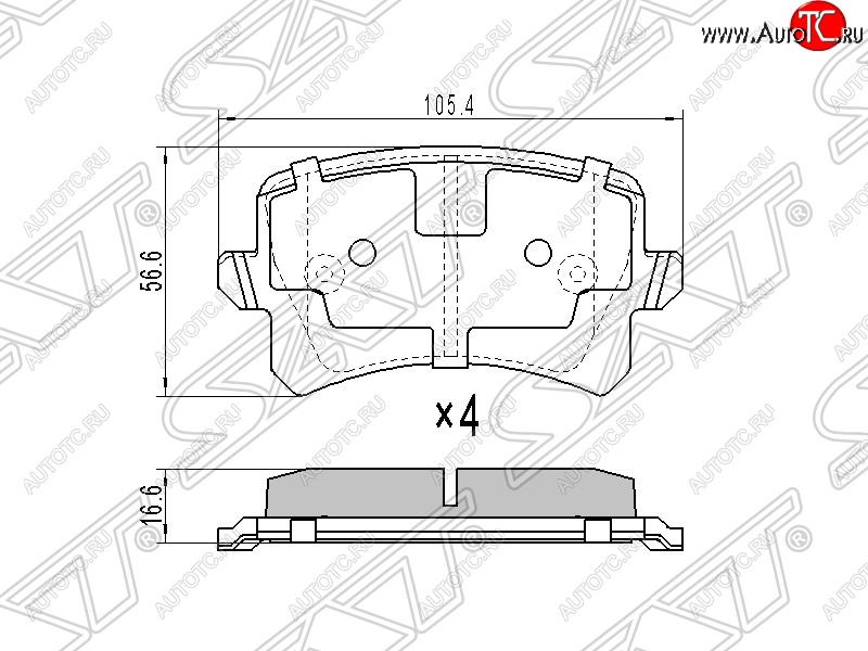 1 239 р. Колодки тормозные SAT (задние)  Volkswagen Tiguan  NF (2006-2011) дорестайлинг  с доставкой в г. Кемерово