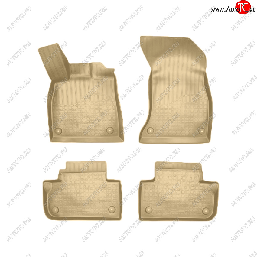 3 999 р. Коврики салонные Noplast  Audi Q5  FY (2017-2022) дорестайлинг, рестайлинг (Бежевый)  с доставкой в г. Кемерово