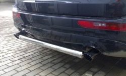 Защита заднего бампера d63.5 мм Металл Дизайн Audi Q5 8R дорестайлинг (2008-2012) (полированная нержавейка)