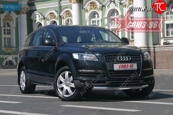 20 879 р. Защита переднего бампера Souz-96 (d 76) Audi Q7 4L дорестайлинг (2005-2009)  с доставкой в г. Кемерово