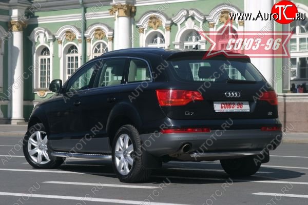 16 064 р. Защита заднего бампера Souz-96 (d 60) Audi Q7 4L дорестайлинг (2005-2009)  с доставкой в г. Кемерово