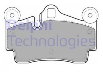 4 099 р. Комплект тормозных колодок (дисковые тормоза) DELPHI Porsche Cayenne 955 (2002-2006)  с доставкой в г. Кемерово. Увеличить фотографию 1