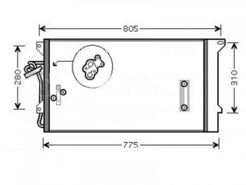 5 599 р. Радиатор кондиционера SAT  Audi Q7  4L (2005-2009), Porsche Cayenne ( 955,  957) (2002-2010), Volkswagen Touareg  GP (2002-2010)  с доставкой в г. Кемерово. Увеличить фотографию 1