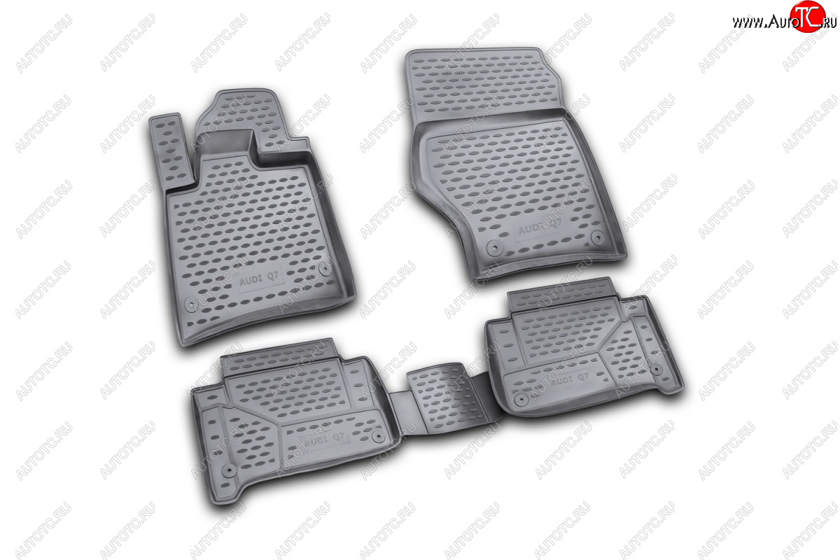 10 299 р. Коврики в салон на Element (полиуретан)  Audi Q7  4L (2005-2009) дорестайлинг (Серые)  с доставкой в г. Кемерово