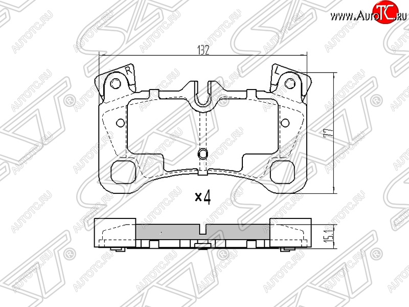 1 539 р. Колодки тормозные SAT (задние)  Audi Q7  4L (2005-2009), Porsche Cayenne ( 955,  957) (2002-2010), Volkswagen Touareg  GP (2002-2010)  с доставкой в г. Кемерово