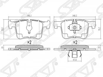 1 429 р. Колодки тормозные SAT (передние, Китай)  BMW 1 серия ( F21,  F20) - X3  F25  с доставкой в г. Кемерово. Увеличить фотографию 1