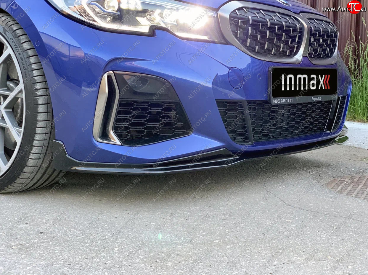13 499 р. Сплиттер переднего М-бампера М-Perfomance  BMW 3 серия  G20 (2018-2022) седан (цвет: черный глянец)  с доставкой в г. Кемерово