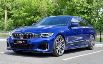 13 499 р. Сплиттер переднего М-бампера М-Perfomance  BMW 3 серия  G20 (2018-2022) седан (цвет: черный глянец)  с доставкой в г. Кемерово. Увеличить фотографию 13