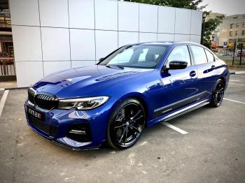 13 499 р. Сплиттер переднего М-бампера М-Perfomance  BMW 3 серия  G20 (2018-2022) седан (цвет: черный глянец)  с доставкой в г. Кемерово. Увеличить фотографию 7