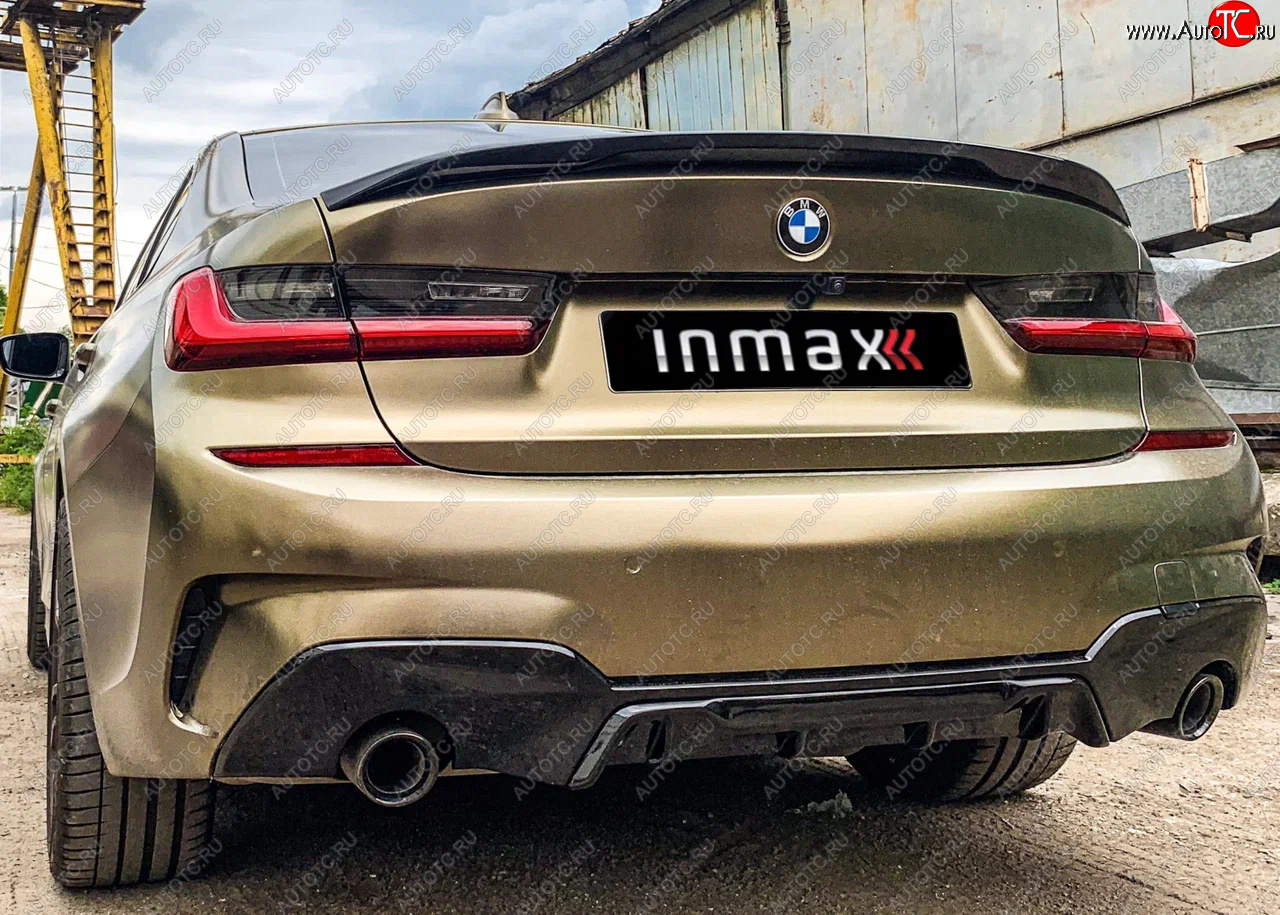 12 999 р. Диффузор заднего бампера М-Perfomance 320  BMW 3 серия  G20 (2018-2022) седан Inmax (цвет: черный глянец)  с доставкой в г. Кемерово