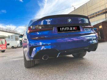 12 999 р. Диффузор заднего бампера М-Perfomance 320  BMW 3 серия  G20 (2018-2022) седан Inmax (цвет: черный глянец)  с доставкой в г. Кемерово. Увеличить фотографию 12