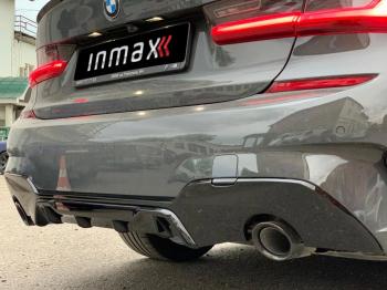 12 999 р. Диффузор заднего бампера М-Perfomance 320  BMW 3 серия  G20 (2018-2022) седан Inmax (цвет: черный глянец)  с доставкой в г. Кемерово. Увеличить фотографию 3