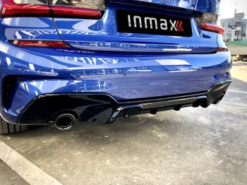12 999 р. Диффузор заднего бампера М-Perfomance 320  BMW 3 серия  G20 (2018-2022) седан Inmax (цвет: черный глянец)  с доставкой в г. Кемерово. Увеличить фотографию 7