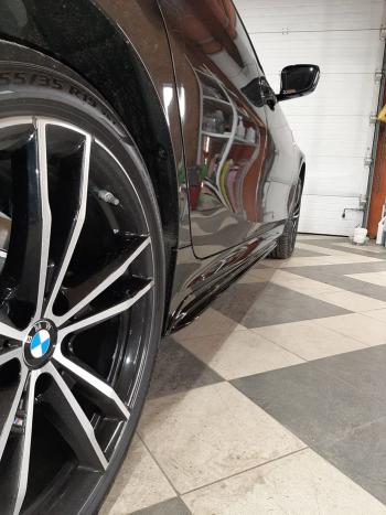11 499 р. Пластиковые накладки M порогов  BMW 3 серия  G20 (2018-2022) седан (цвет: черный глянец)  с доставкой в г. Кемерово. Увеличить фотографию 8