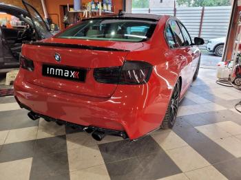 5 999 р. Накладки M-Perfomance под задний бампер (мини-лезвия)  BMW 3 серия  F30 (2012-2018) седан дорестайлинг, седан рестайлинг (цвет: черный матовый)  с доставкой в г. Кемерово. Увеличить фотографию 11