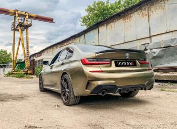 5 999 р. Накладки M-Perfomance под задний бампер (мини-лезвия)  BMW 3 серия  F30 (2012-2018) седан дорестайлинг, седан рестайлинг (цвет: черный матовый)  с доставкой в г. Кемерово. Увеличить фотографию 6