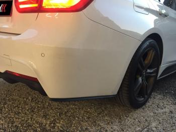 5 999 р. Накладки M-Perfomance под задний бампер (мини-лезвия)  BMW 3 серия  F30 (2012-2018) седан дорестайлинг, седан рестайлинг (цвет: черный матовый)  с доставкой в г. Кемерово. Увеличить фотографию 7