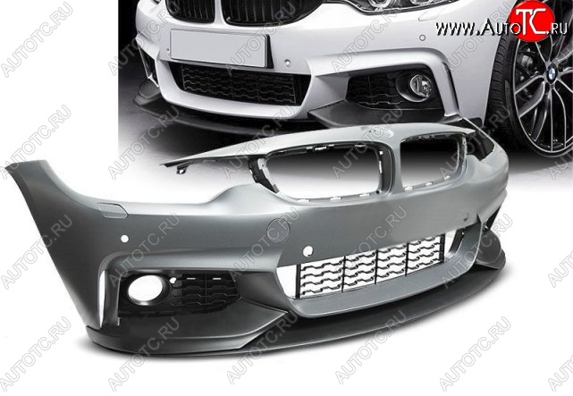 61 499 р. Передний бампер M-performance BMW 4 серия F32 купе дорестайлинг (2013-2017) (Неокрашенный)  с доставкой в г. Кемерово