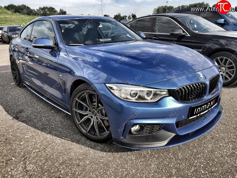 14 499 р. Сплиттер переднего бампера М-Perfomance  BMW 4 серия ( F32,  F36) (2013-2020) купе дорестайлинг, лифтбэк дорестайлинг, купе рестайлинг, лифтбэк рестайлинг (цвет: черный матовый)  с доставкой в г. Кемерово