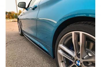 9 999 р. Пластиковые накладки под пороги М-Perfomance  BMW 4 серия  F32 (2013-2020) купе дорестайлинг, купе рестайлинг (цвет: черный матовый)  с доставкой в г. Кемерово. Увеличить фотографию 2