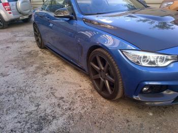 9 999 р. Пластиковые накладки под пороги М-Perfomance  BMW 4 серия  F32 (2013-2020) купе дорестайлинг, купе рестайлинг (цвет: черный матовый)  с доставкой в г. Кемерово. Увеличить фотографию 8
