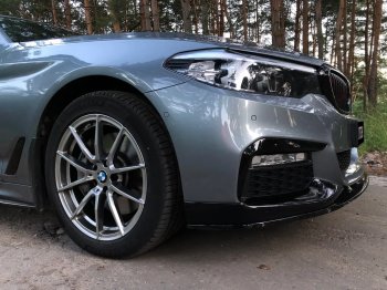 14 999 р. Сплиттер переднего бампера М-Perfomance BMW 5 серия G30 дорестайлинг, седан (2016-2020) (Черный матовый)  с доставкой в г. Кемерово. Увеличить фотографию 10