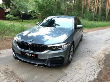 14 999 р. Сплиттер переднего бампера М-Perfomance BMW 5 серия G30 дорестайлинг, седан (2016-2020) (Черный матовый)  с доставкой в г. Кемерово. Увеличить фотографию 12