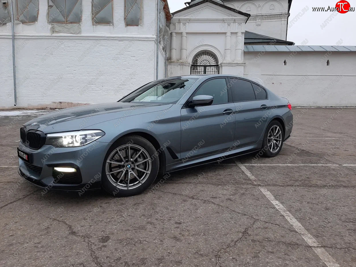 14 999 р. Сплиттер переднего бампера М-Perfomance BMW 5 серия G30 дорестайлинг, седан (2016-2020) (Черный матовый)  с доставкой в г. Кемерово