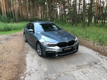14 999 р. Сплиттер переднего бампера М-Perfomance BMW 5 серия G30 дорестайлинг, седан (2016-2020) (Черный матовый)  с доставкой в г. Кемерово. Увеличить фотографию 11