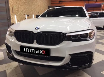 14 999 р. Сплиттер переднего бампера М-Perfomance BMW 5 серия G30 дорестайлинг, седан (2016-2020) (Черный матовый)  с доставкой в г. Кемерово. Увеличить фотографию 2