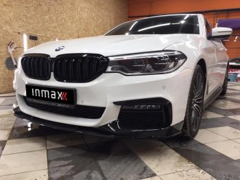 14 999 р. Сплиттер переднего бампера М-Perfomance BMW 5 серия G30 дорестайлинг, седан (2016-2020) (Черный матовый)  с доставкой в г. Кемерово. Увеличить фотографию 6